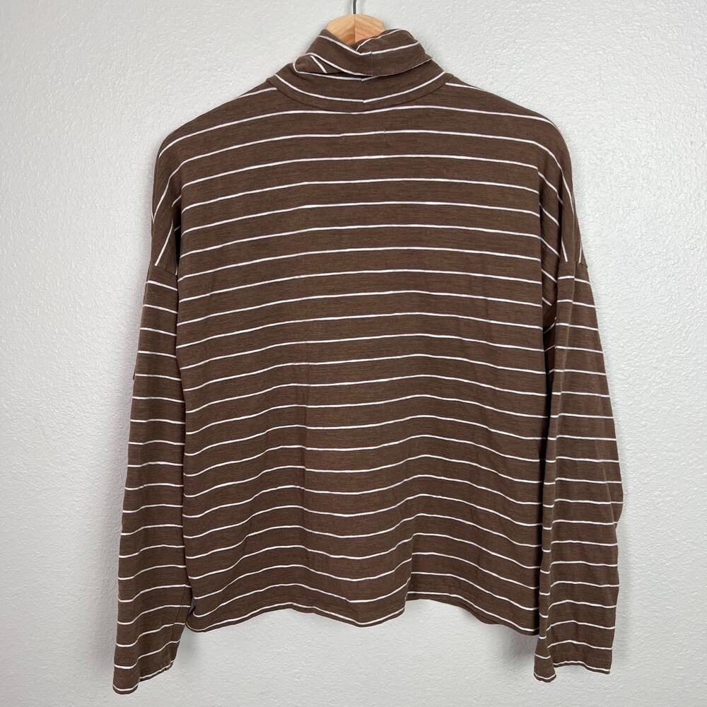 Madewell Brown and White Striped Long Sleeve Tee - Picture 6 of 6